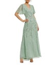 【送料無料】 マックダガル レディース ワンピース トップス Flutter Short Sleeve Surplice V-Neck Beaded Sheat...