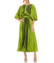 【送料無料】 マックダガル レディース ワンピース トップス Pleated Short Sleeve Belted Caplet Maxi Dress App...