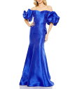 【送料無料】 マックダガル レディース ワンピース トップス Off-The-Shoulder Puff Short Sleeve Mermaid Gown Royal Blue