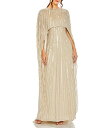 【送料無料】 マックダガル レディース ワンピース トップス Sequin Mesh Embellished Beaded Boat Neck Cape Sle...