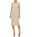 【送料無料】 マックダガル レディース ワンピース トップス Round Neck Short Sleeve Embellished Sheath Midi D...