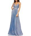 【送料無料】 マックダガル レディース ワンピース トップス Metallic Pleated Deep V-Neck Crisscross Back Deta...