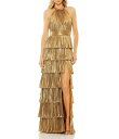 【送料無料】 マックダガル レディース ワンピース トップス Halter Neck Sleeveless Pleated Tiered Ruffle Meta...