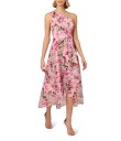 【送料無料】 アドリアナ パペル レディース ワンピース トップス Floral Printed Organza One Shoulder Sleeveless...
