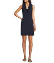 【送料無料】 リリーピュリッツァー レディース ワンピース トップス Tisbury Knit V-Neck Sleeveless Ruffle Detail Sheath Dress True Navy