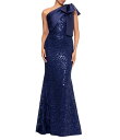 【送料無料】 ベッツィアンドアダム レディース ワンピース トップス Sequin Lace One Shoulder Neck Sleeveless Bow ...