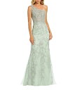 【送料無料】 マックダガル レディース ワンピース トップス One Shoulder Corset Embellished Mesh Sheath Gown ...