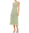 【送料無料】 マックダガル レディース ワンピース トップス Short Flutter Sleeve Plunge V-Neck Floral Print A...