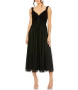 【送料無料】 マックダガル レディース ワンピース トップス V-Neck Tiered Ruffled A-Line Midi Dress Black