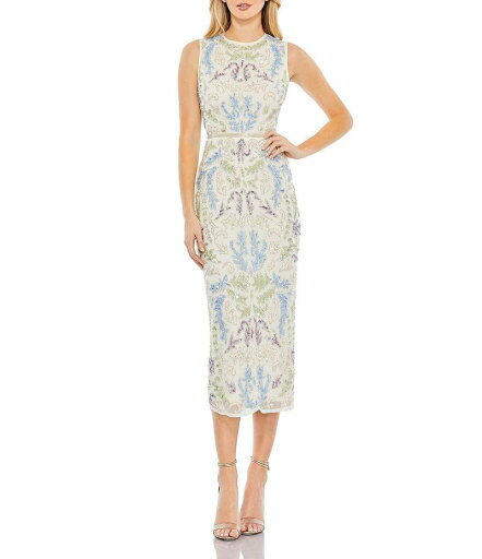 【送料無料】 マックダガル レディース ワンピース トップス Embellished Crew Neck Sleeveless Midi Dress Ivory Multi 【送料無料】 マックダガル レディース ワンピース トップス Embellished Crew Neck Sleeveless Midi Dress Ivory Multi
