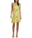 【送料無料】 トッミーバハマ レディース ワンピース トップス Tropical Floral Print Crew Neck Sleeveless Flounce Hem Dress Blazing Yellow