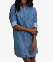 【送料無料】 サウザーンタイド レディース ワンピース トップス Cam Denim Button Front Shirt Dress Medium Wash Indigo