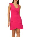 【送料無料】 アドリアナ パペル レディース ワンピース トップス Adrianna by Adrianna Papell Crepe Asymmetrical Neck Sleeveless Tiered Skirt Sheath Mini Dress Geranium(4)