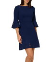 【送料無料】 アドリアナ パペル レディース ワンピース トップス Crepe Floral Cutout Boat Neck 3/4 Sleeve Sheat...