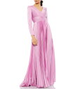 【送料無料】 マックダガル レディース ワンピース トップス Surplice V-Neck 3/4 Sleeve Pleated A-Line Gown Li...