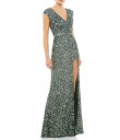 【送料無料】 マックダガル レディース ワンピース トップス Sequin V-Neck Thigh High Slit Sleeveless Sheath G...