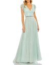 【送料無料】 マックダガル レディース ワンピース トップス Sequin Wrap Over Surplice V-Neck Ruffle Cap Sleev...