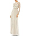 【送料無料】 マックダガル レディース ワンピース トップス Illusion Crew Neck Long Sleeve Gown Vanilla