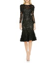 【送料無料】 マックダガル レディース ワンピース トップス Floral Applique Long Sleeve Flounce Fit and Flare...