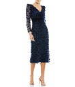 【送料無料】 マックダガル レディース ワンピース トップス Floral Print Embellished V-Neck Illusion Long Sle...