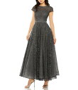 【送料無料】 マックダガル レディース ワンピース トップス Crew Neck Cap Sleeve Embellished A-Line Dress Gra...