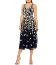 【送料無料】 マックダガル レディース ワンピース トップス Beaded V-Neck Sleeveless A-Line Midi Dress Midnig...