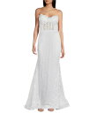 【送料無料】 モルガン レディース ワンピース トップス Strapless Glitter Illusion Lace Corset Long Dress White