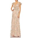 【送料無料】 マックダガル レディース ワンピース トップス Beaded Embroidered V-Neck Flutter Sleeve Gown Ros...