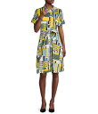 【送料無料】 カール ラガーフェルド レディース ワンピース トップス Cotton Sateen Printed Point Collar Short Sle...