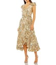 【送料無料】 マックダガル レディース ワンピース トップス V-neck Flutter Sleeve Floral Print Chiffon Ruffle...