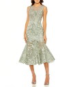 【送料無料】 マックダガル レディース ワンピース トップス Sleeveless Embroidered Illusion Ruffle Hem Midi D...