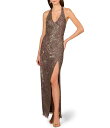 【送料無料】 アイダンマットックス レディース ワンピース トップス Beaded Mesh Halter Neck Sleeveless Front Slit...