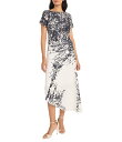 【送料無料】 マギーロンドン レディース ワンピース トップス Crew Neck Short Sleeve Printed Georgette Sheath ...