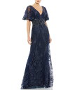 【送料無料】 マックダガル レディース ワンピース トップス Embellished Illusion V-Neck Sheer Butterfly Short...