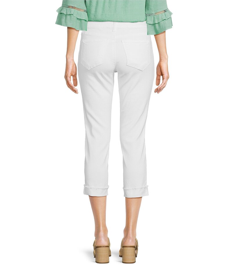 【送料無料】 カットフロムザクロス レディース デニムパンツ ジーンズ ボトムス Stretch Denim High Rise Cropped Straight Leg Jeans Optic White