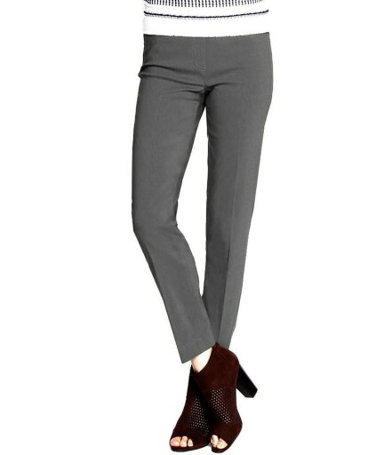 【送料無料】 マルチプルズ レディース カジュアルパンツ ボトムス SlimsationR by Multiples Flat Front Straight Leg Pull-On Ankle Pants Charcoal 【送料無料】 マルチプルズ レディース カジュアルパンツ ボトムス SlimsationR by Multiples Flat Front Straight Leg Pull-On Ankle Pants Charcoal