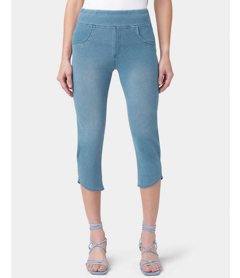 【送料無料】 ヒュー レディース カジュアルパンツ ボトムス Game High Rise Changing Tulip Hem Capri Classic Light Wash