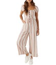 【送料無料】 オニール レディース ジャンプスーツ トップス Landry Short Sleeve Striped Cropped Jumpsuit Sier...
