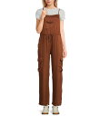 【送料無料】 アンジー レディース ジャンプスーツ トップス Overall With Tie Waist And Pockets Jumpsuit Brown