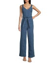 【送料無料】 カッパーキー レディース ジャンプスーツ トップス Tie Front Wide Leg Denim Jumpsuit Indigo