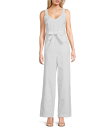 【送料無料】 カッパーキー レディース ジャンプスーツ トップス Tie Front Wide Leg Denim Jumpsuit White
