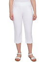 【送料無料】 ルビーアールディー レディース カジュアルパンツ ボトムス Stretch Straight Leg Pull-On Capri Pants White