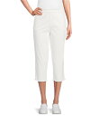 【送料無料】 イントロ レディース カジュアルパンツ ボトムス Straight Slim Leg Frayed Hem Capri Pull-On Pants Bright White