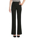 【送料無料】 カルバンクライン レディース カジュアルパンツ ボトムス Pin Stripe Novelty Modern Fit Flat Front Pants Black Cream(4)