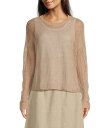 【送料無料】 エイリーンフィッシャー レディース パーカー・スウェット フーディー アウター Petite Linen Blend Knit Crew Neck...