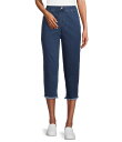 【送料無料】 イントロ レディース カジュアルパンツ ボトムス Petite Size Straight Slim Leg Frayed Hem Capri Pull-On Pants Tidal Wash