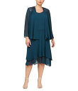 【送料無料】 イグナイト レディース ワンピース トップス Plus Size Scoop Neck Long Sleeve Sequin Shoulder M...