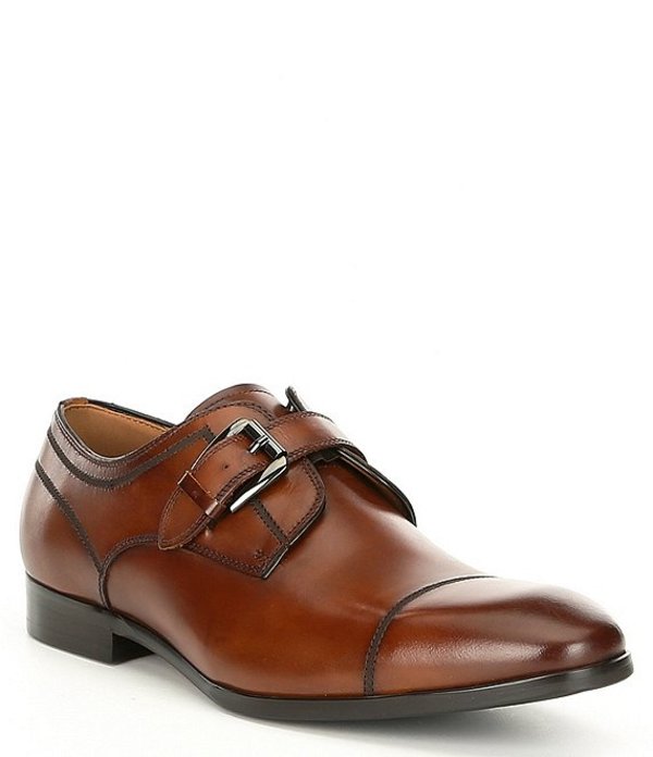 スティーブ マデン メンズ スリッポン・ローファー シューズ Men's Covet Leather Monk Strap Cognac