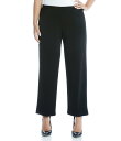 【送料無料】 カレンケーン レディース カジュアルパンツ ボトムス Plus Size Crepe Pull-On Flat Front Wide Leg Pants Black(4)