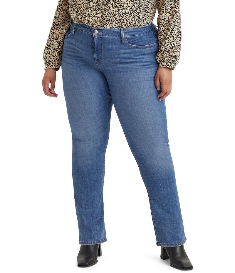 【送料無料】 リーバイス レディース デニムパンツ ジーンズ ボトムス Plus Size Shaping Tummy Slimming Straight Leg Jeans Lapis Gem